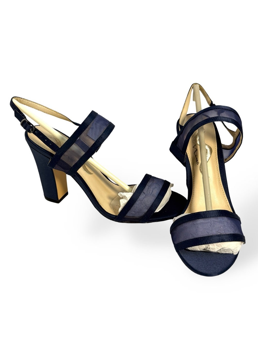 Nina Navy Strappy Block Heel Sandals